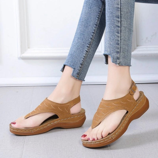 Embroidery Comfy Wedge Sandals