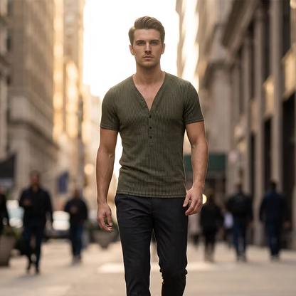Men’s Short-Sleeve Henley T-Shirt