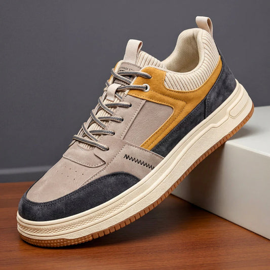 Men’s Colour-Block Lace-Up Trainers