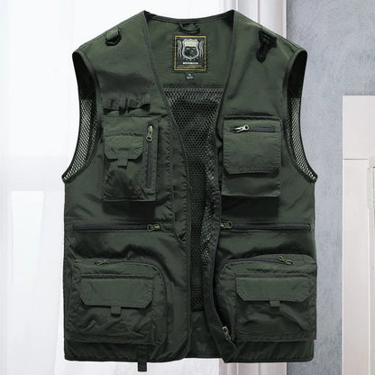 Men’s Breathable Multi-Pocket Mesh Cargo Vest