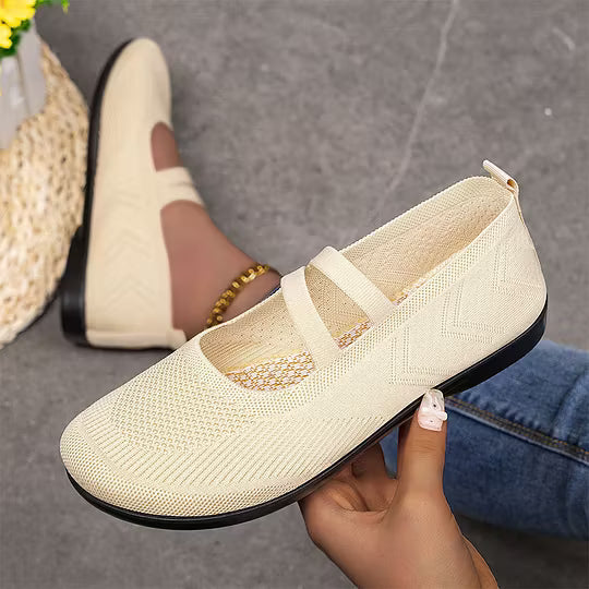 Women's Double-Strap Knitted Flats