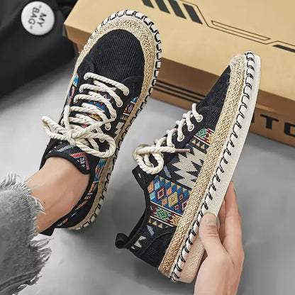 Men’s Breathable Casual Vintage Bohemian Espadrille Trainers
