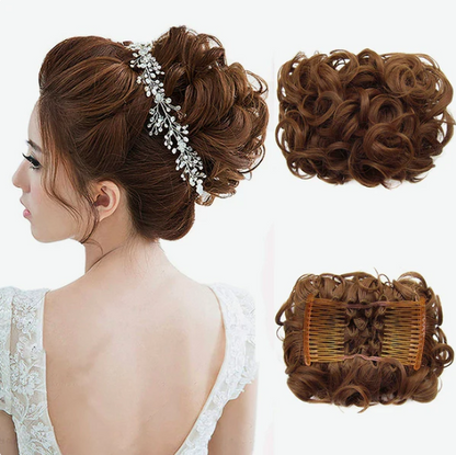 Women’s Messy Curly Bun Hair Extension Scrunchie