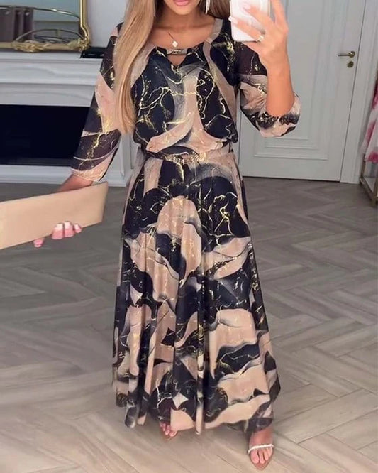 Women’s Printed Chiffon Maxi Dress