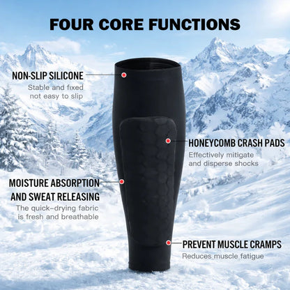 Ski Boot Shin Protection Sleeve with Honeycomb Padding