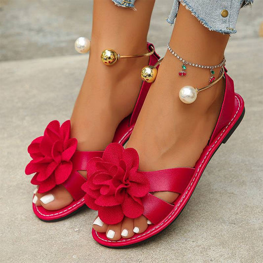 Women’s Flower Detail Flat Sandals