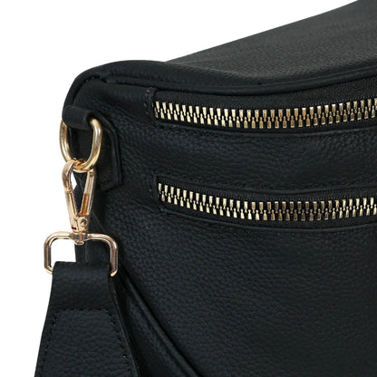 Women’s Multi-Pocket Leather-Look Crossbody Bag