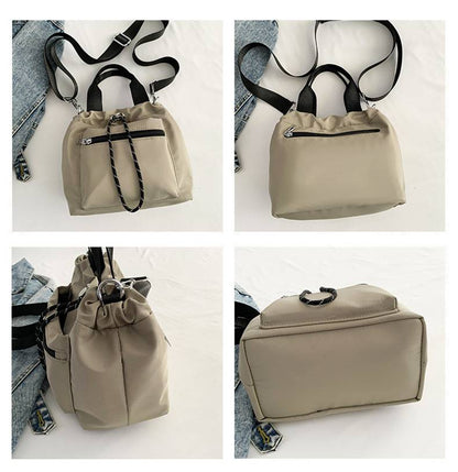 Women’s Nylon Drawstring Bucket Shoulder Bag