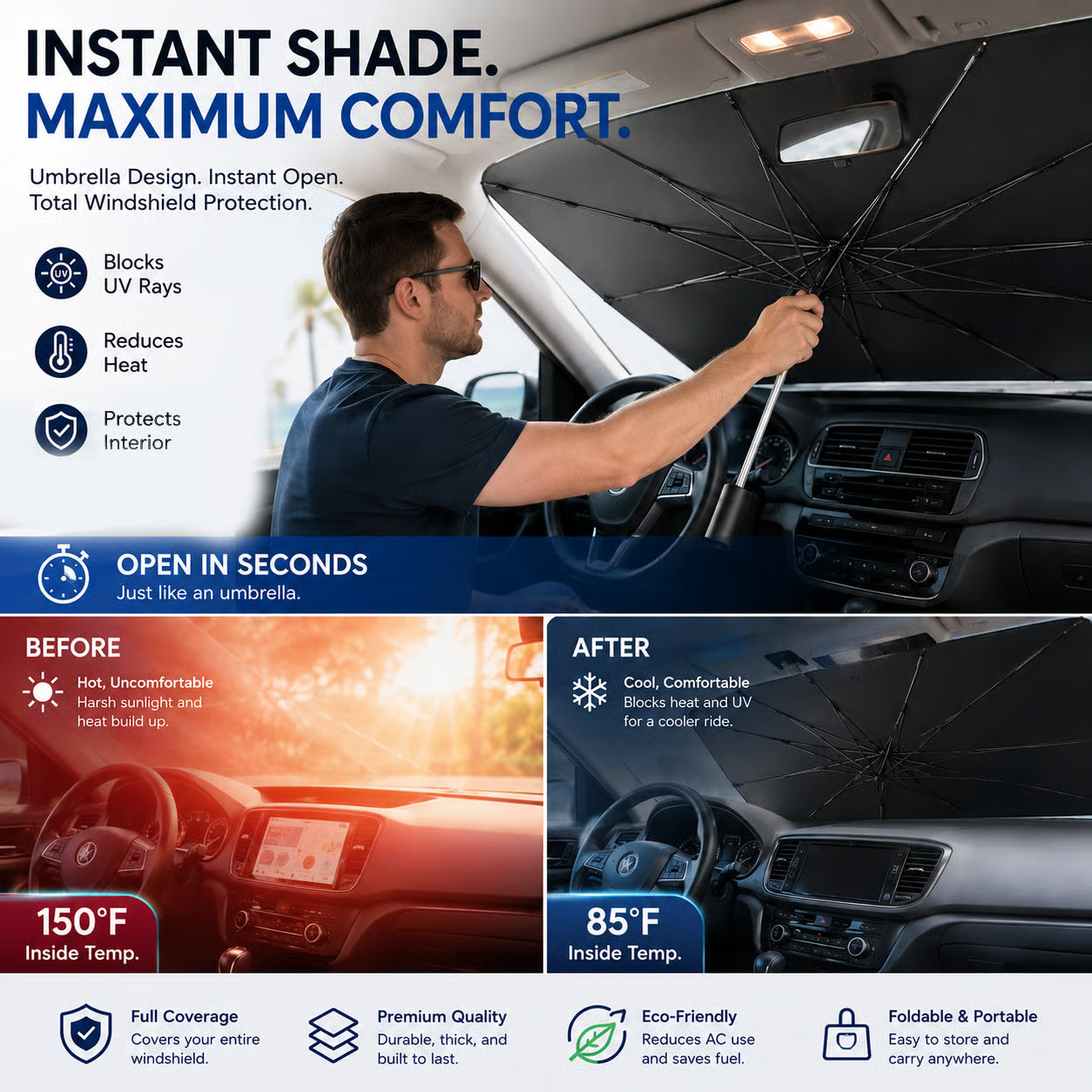 Car Windshield Sun Shade Umbrella