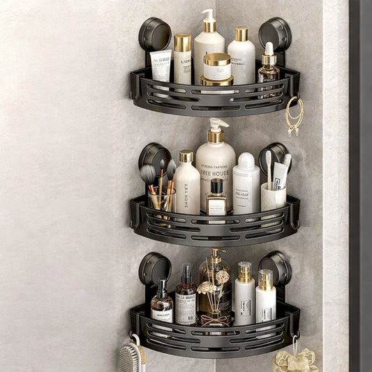 No Drill Corner Shower Shelves with Strong Suction Hold