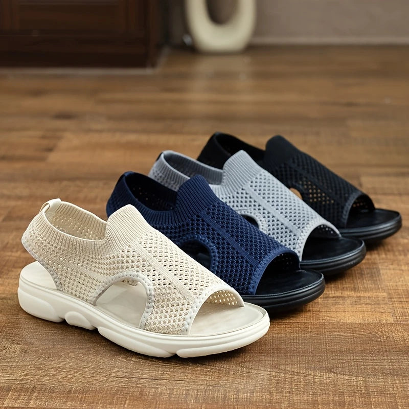 Women's Knit Beach Sandals - Lightweight & Non-Slip