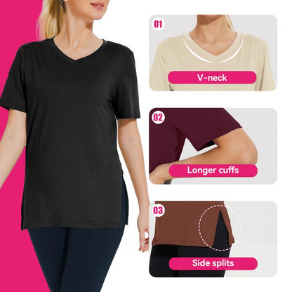 Women’s Casual Loose Fit V-Neck Tee 3 Pack