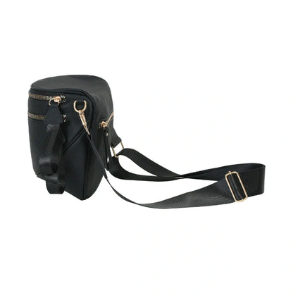 Women’s Multi-Pocket Leather-Look Crossbody Bag