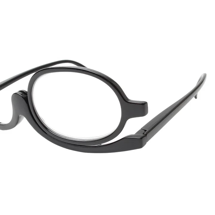 Flip-Lens Makeup Reading Glasses for Close-Up Precision