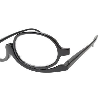 Flip-Lens Makeup Reading Glasses for Close-Up Precision