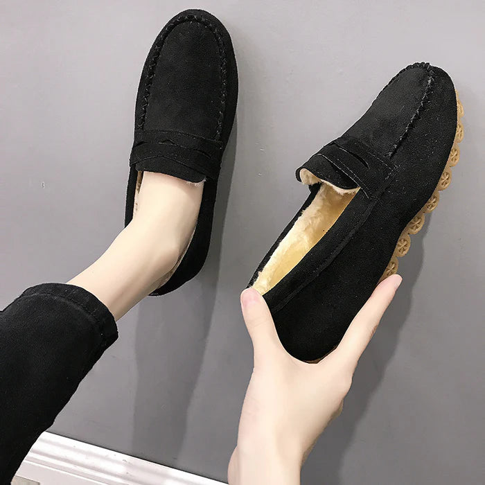 Velvet Soft-Sole Flat Loafers