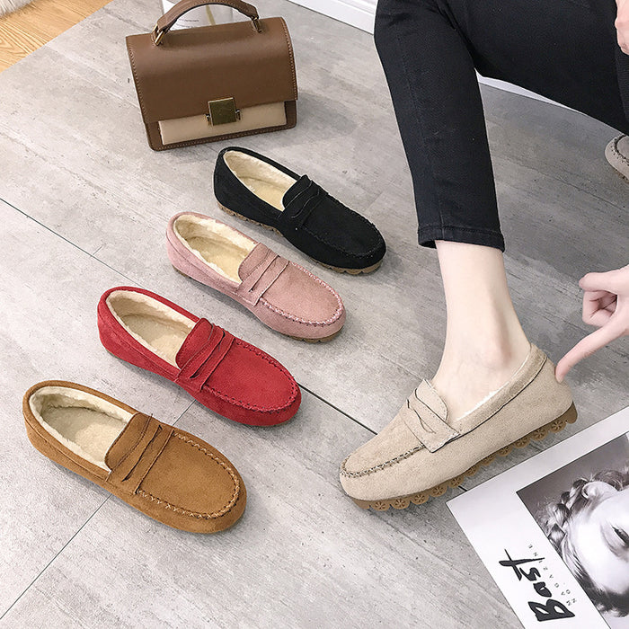 Velvet Soft-Sole Flat Loafers
