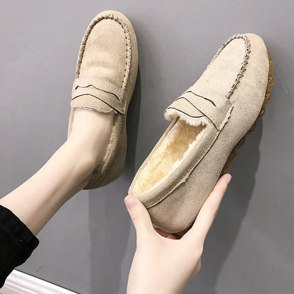 Velvet Soft-Sole Flat Loafers