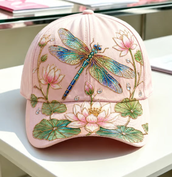 Embroidered Floral Bee Cap