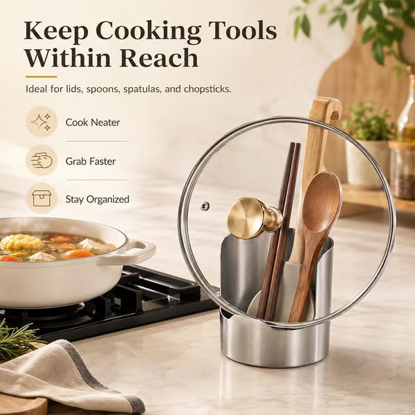 Stainless Steel Utensil and Pot Lid Organiser