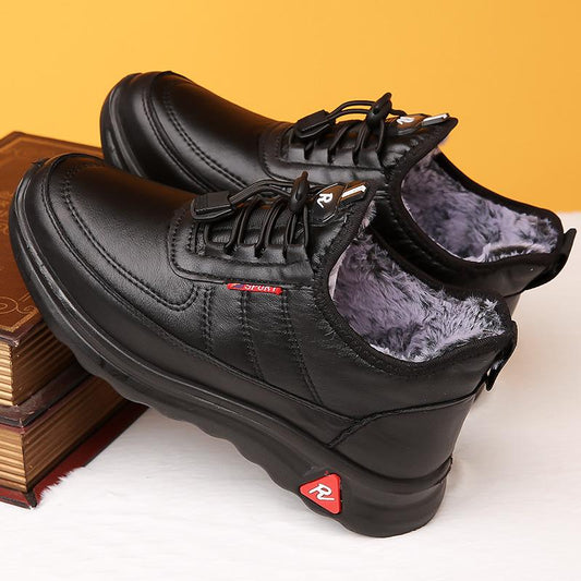 Men’s Water-Resistant Fleece-Lined Non-Slip Leather-Look Winter Shoes