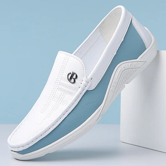 Men's Soft-Soled Leather-Look Slip-On Casual Shoes