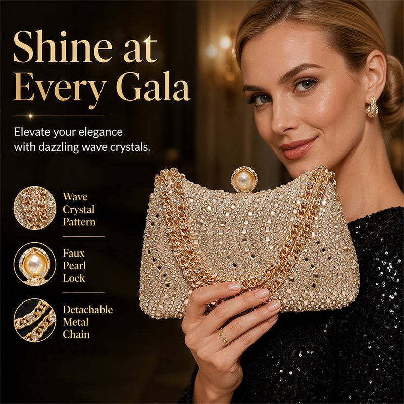 Women's Pearl Clasp Evening Clutch