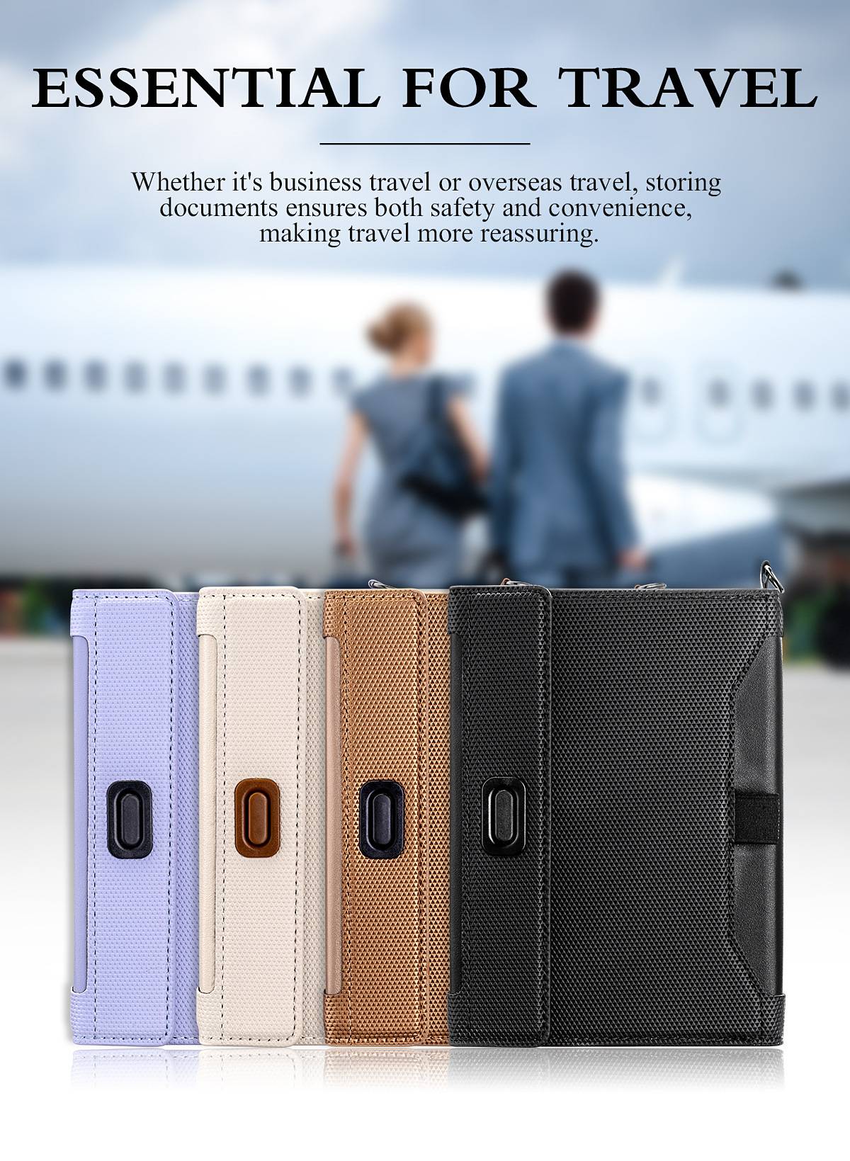 RFID Travel Passport & Document Organizer Wallet