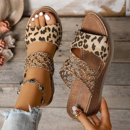 Women’s Double-Strap Wedge Mule Sandals