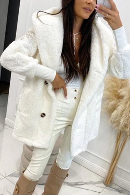 Women’s Plush Hooded Cotton-Blend Jacket