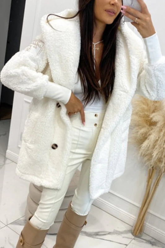 Women’s Plush Hooded Cotton-Blend Jacket