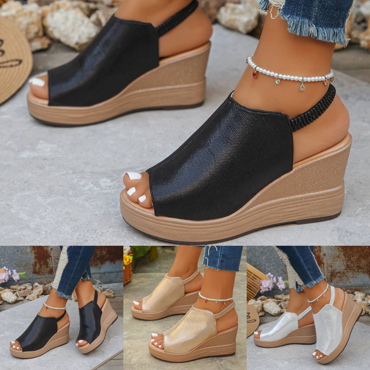 Women’s Peep-Toe Wedge Sandals