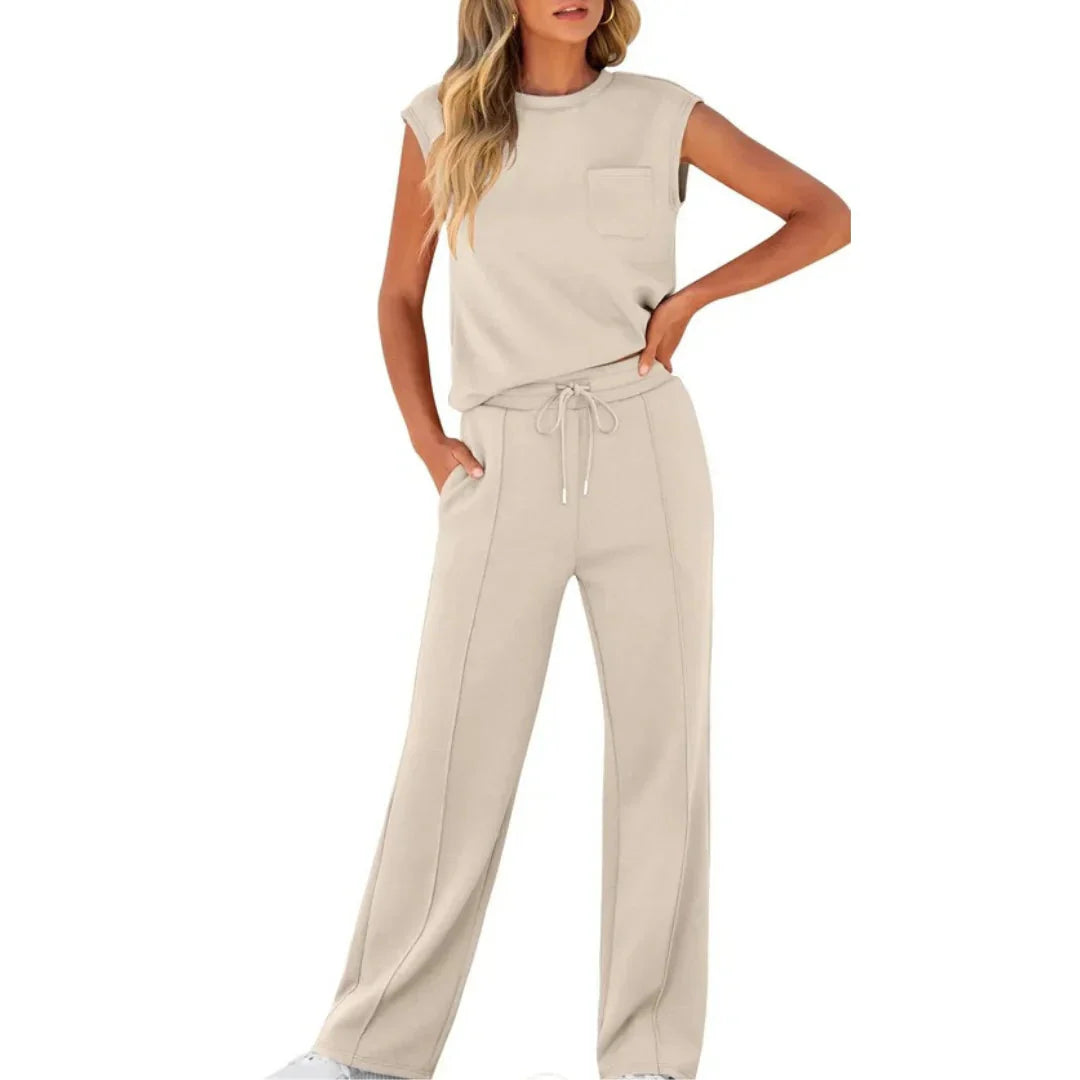 Women’s Relaxed Wide-Leg Coordinated Lounge Set
