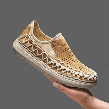 Men's Woven Perforated Slip-On Shoes
