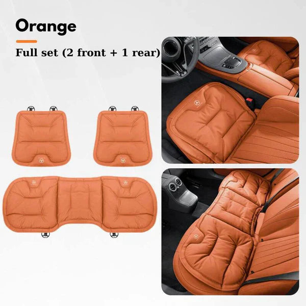Soft Leather Car Seat Cushion Set with Anti Slip Silicone Backing