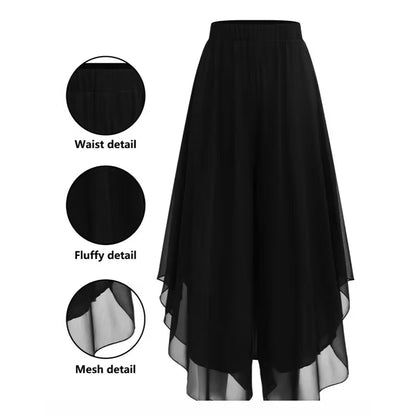 Women’s Layered Chiffon Wide-Leg Trousers