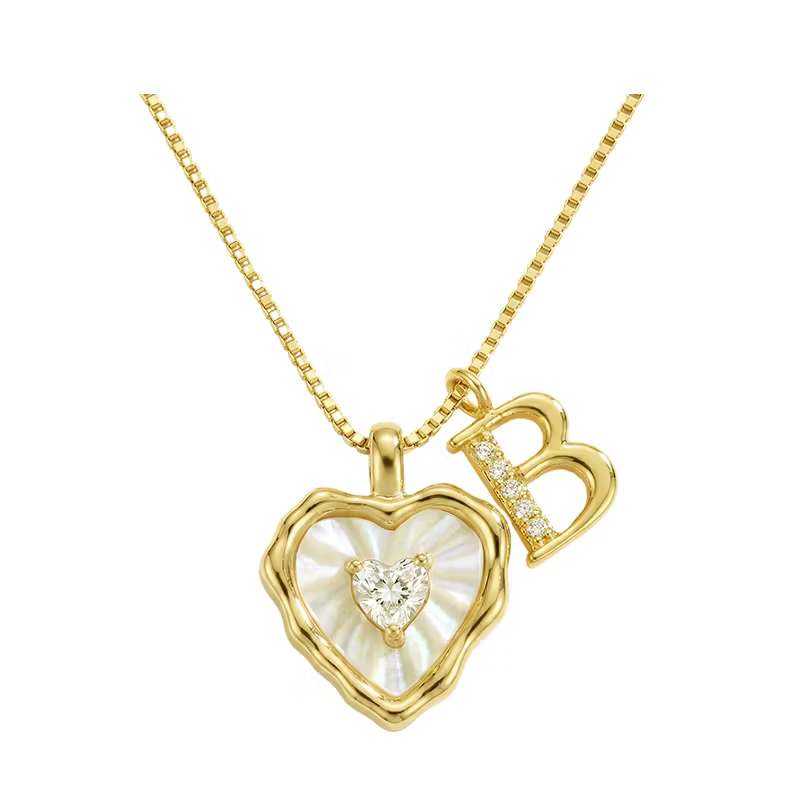 Women's Personalised Heart Initial Necklace