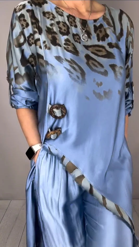 Women’s Lightweight Printed Tunic & Wide-Leg Trousers Set