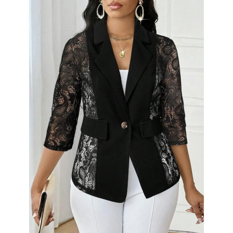 Women's Lace Panel Blazer