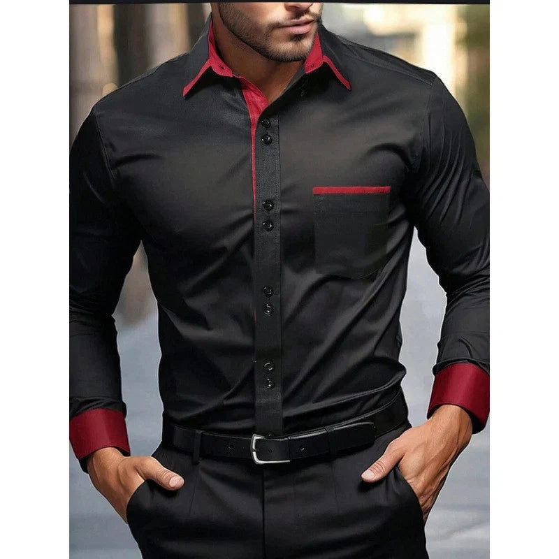Men's Colour-Block Tailored Shirt