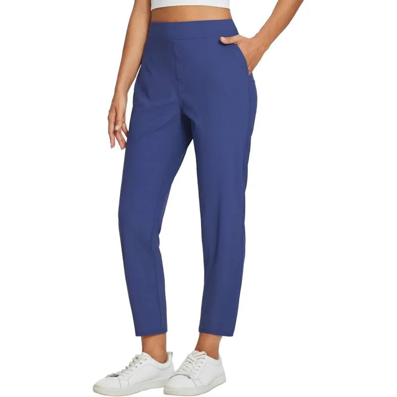 Women's High-Waisted Stretch Ankle Trousers