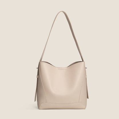 Women's Large Leather-Look Bucket Bag