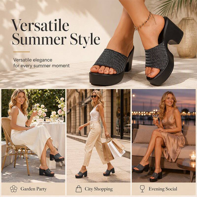 Women's Woven Platform Slide Sandals