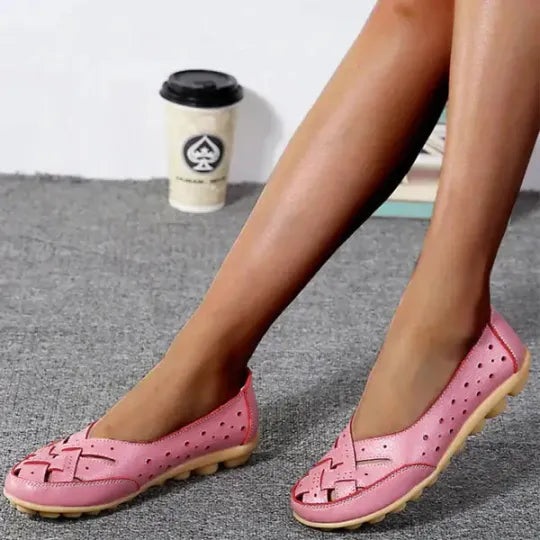 Women’s Breathable Woven Leather-Look Support Loafers