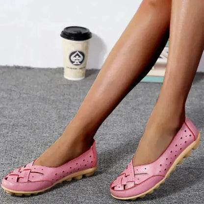 Women’s Breathable Woven Leather-Look Support Loafers