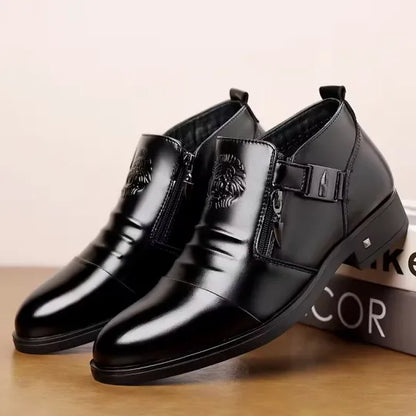 Men’s Classic Zipper Slip-On Leather-Look Shoes