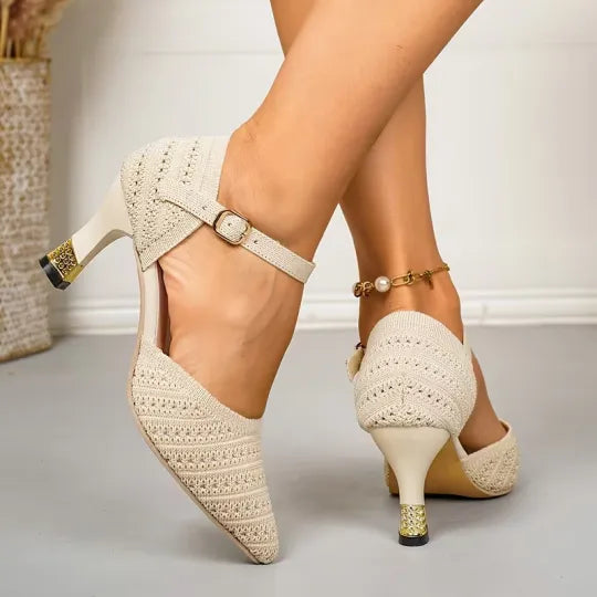 Women’s Knitted Minimalist High-Heel Support Sandals
