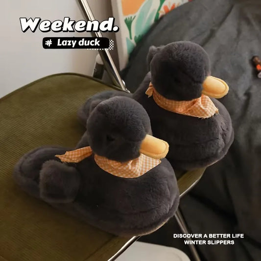 Women’s Plush Duck Winter Slippers