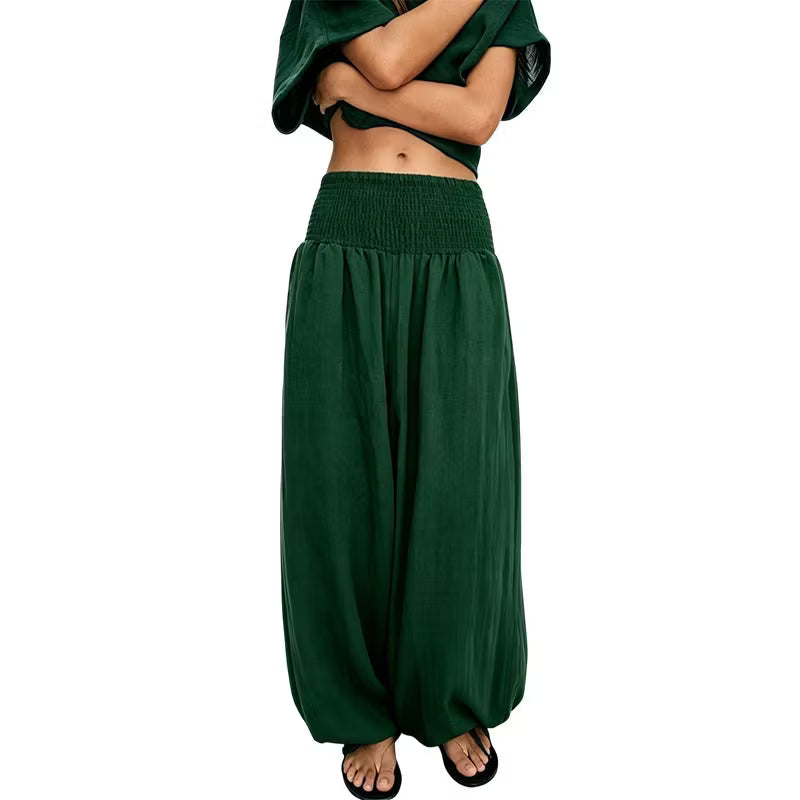 Women's Gathered Waist Balloon Trousers