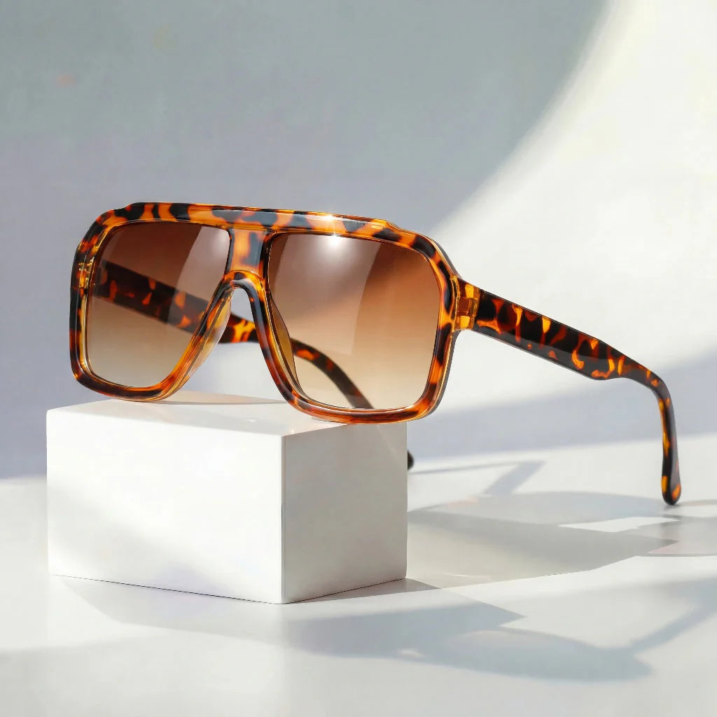 Retro Oversized Shield Sunglasses